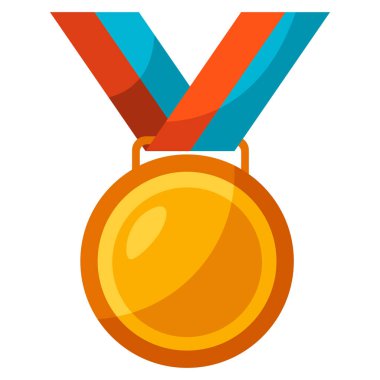 Altın madalyanın resmi. Spor veya kurumsal yarışmalar için ödül veya ödül.