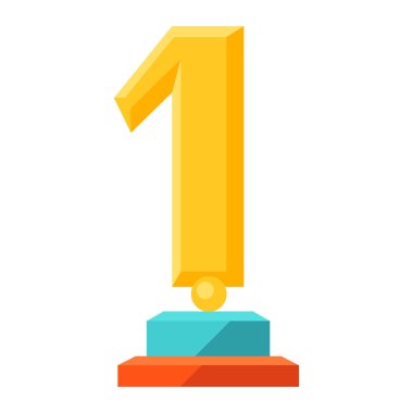 Birincilik ödülü illüstrasyonu. Spor veya kurumsal yarışmalar için ödül veya ödül.