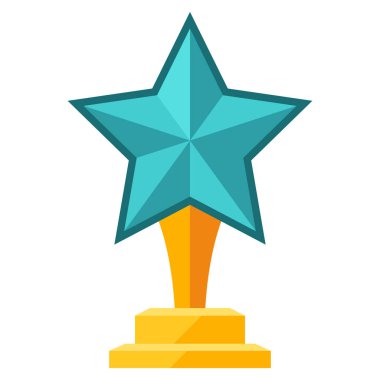 Yıldızlı ödülün tasviri. Spor veya kurumsal yarışmalar için ödül veya ödül.