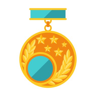 Altın madalyanın resmi. Spor veya kurumsal yarışmalar için ödül veya ödül.