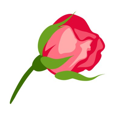 Gerçekçi gülün güzel bir tasviri. Tasarım ve dekorasyon için Bud. El yapımı bitki.