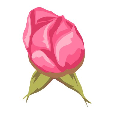 Gerçekçi gülün güzel bir tasviri. Tasarım ve dekorasyon için Bud. El yapımı bitki.