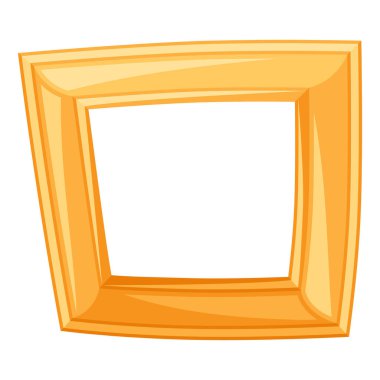 Resim çerçevesinin stilize edilmiş illüstrasyonu. Tasarım ve dekorasyon için görüntü. Soyut biçimdeki nesne veya simge.