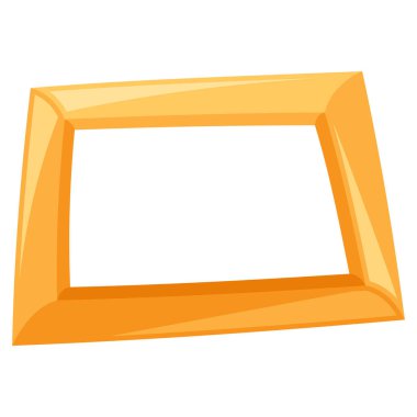 Resim çerçevesinin stilize edilmiş illüstrasyonu. Tasarım ve dekorasyon için görüntü. Soyut biçimdeki nesne veya simge.