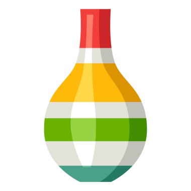 Vazonun stilize edilmiş illüstrasyonu. Tasarım ve dekorasyon için görüntü. Soyut biçimdeki nesne veya simge.