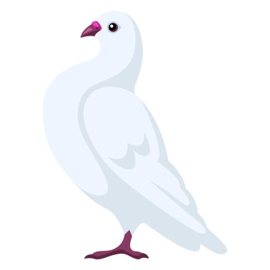 Güvercinin stilize edilmiş illüstrasyonu. Tasarım ve dekorasyon için görüntü. Soyut biçimdeki nesne veya simge.