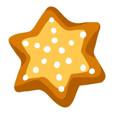 Zencefilli çöreğin mutlu Noel çizimleri. El çizimi biçiminde tatil sembolü.