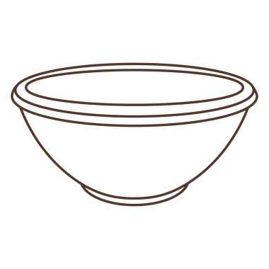 Yemek kasesi tasviri. Biçimli mutfak ve restoran gereçleri.