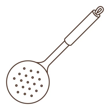 Illustration of cooking skimmer. Stylized kitchen and restaurant utensil item. clipart