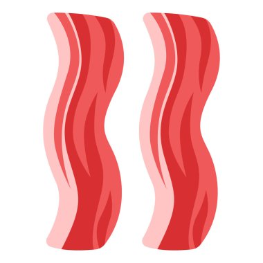 Pastırma resmi. Kahvaltı ikonu. Menü barları, restoranlar ve dükkanlar için yiyecek öğesi.