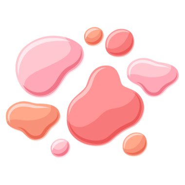 Pink liquid blots, splash and drops. Bacground design template. clipart