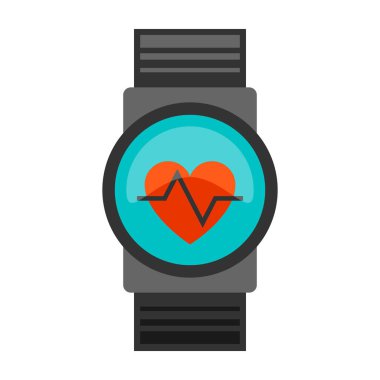 Icon of heart rate monitor. Stylized sport equipment illustration. For training and competition design. clipart