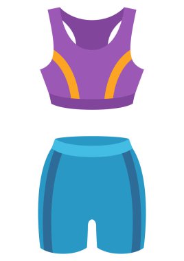 Üst simge ve eğitim için kısa şort. Stylize edilmiş spor aletleri çizimi. Eğitim ve yarışma tasarımı için.