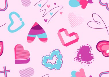 Sevgililer Günü 'nde pek çok kalp kullanıldı. Romantik soyut arkaplan.