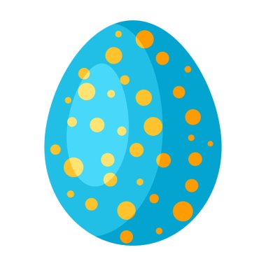 Illustration of Happy Easter decorative egg. Cartoon symbol of celebration. Icon for design.