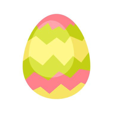 Illustration of Happy Easter decorative egg. Cartoon symbol of celebration. Icon for design.