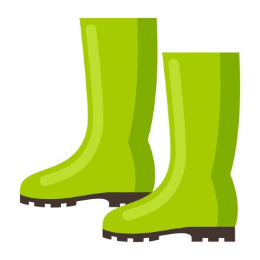 Lastik botların resmi. Bahçe aletleri ve ekipmanları. Bahçe ikonu.