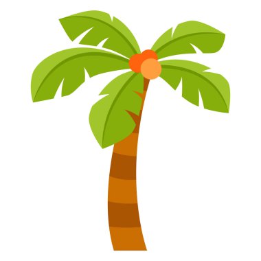 Palmiye ağacı tasviri. Tatil ya da tatil için yaz tatili. Biçimlendirilmiş simge.