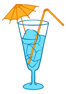 Kokteyl tasviri. Tatil ya da tatil için yaz tatili. Biçimlendirilmiş simge.