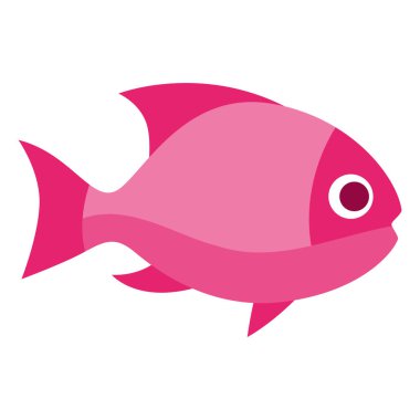 Mercan balığının stilize edilmiş çizimi. Deniz hayvanları ve vahşi yaşam. Biçimlendirilmiş simge.