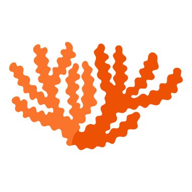 Mercanın stilize edilmiş çizimi. Deniz bitkisi ve natura. Biçimlendirilmiş simge.