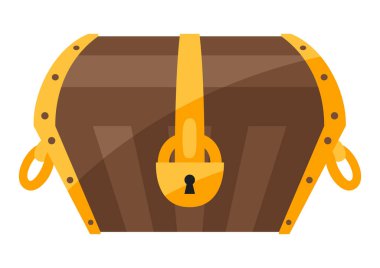 Hazine sandığının resmi. Oyun ya da macera için görüntü. Biçimlendirilmiş simge.