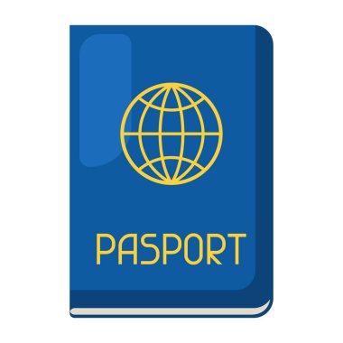 Pasaport tasviri. Seyahat veya seyahat için görüntü. Biçimlendirilmiş simge.