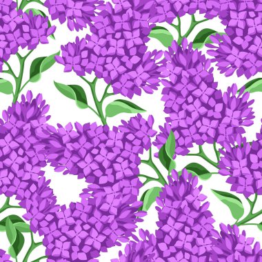 Seamless pattern with lilac flowers. Beautiful decorative spring plants. Natural background.