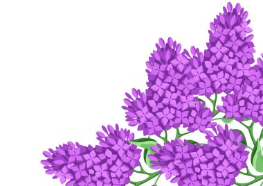 Background with lilac flowers. Beautiful decorative spring plants. Natural illustration.