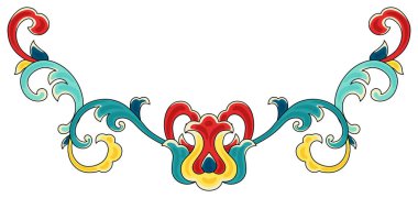 Çin geleneksel seramik süs çerçevesi. Geleneksel oryantal çiçek porseleni süsü. Klasik dekoratif sanat.