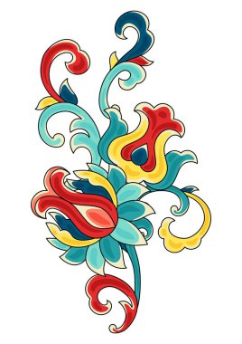Çin geleneksel seramik süs arka planı. Geleneksel oryantal çiçek porseleni süsü. Klasik dekoratif sanat.