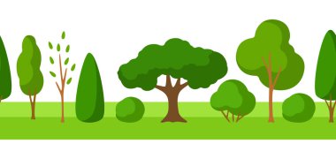 Stilize ağaçları ile seamless modeli bahar ya da yaz. Doğal illüstrasyon.