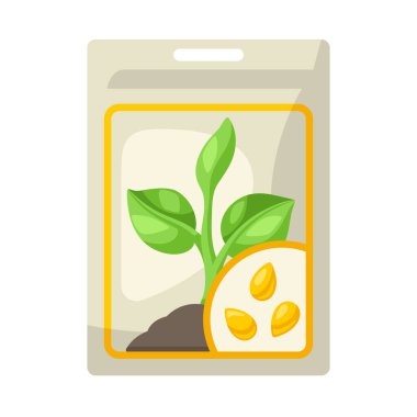 Tohum ekme paketi. Tarım ekimi illüstrasyonu. Mevsimlik tarla imajı.