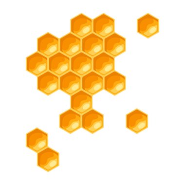 Bal peteği çizimi. İş, gıda ve tarım sektörü imajı.