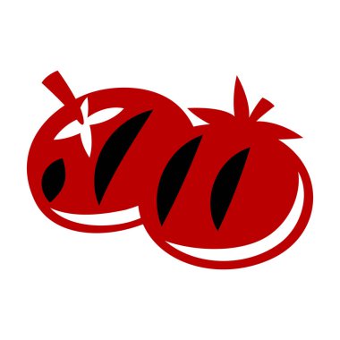 Izgara domates tasviri. Mangal ürünü. Biçimlendirilmiş mutfak ve restoran menüsü nesnesi.