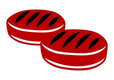 Izgara fileminyon tasviri. Mangal ürünü. Biçimlendirilmiş mutfak ve restoran menüsü nesnesi.