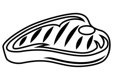 Izgara çömlekçi bifteği. Mangal ürünü. Biçimlendirilmiş mutfak ve restoran menüsü nesnesi.