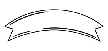 Klasik dekoratif kurdele. Soyut tarzda pankart. Tasarım için dekoratif öge.