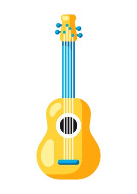 Müzik gitarı tasviri. Müzik partisi ya da festival yaratıcı imajı.