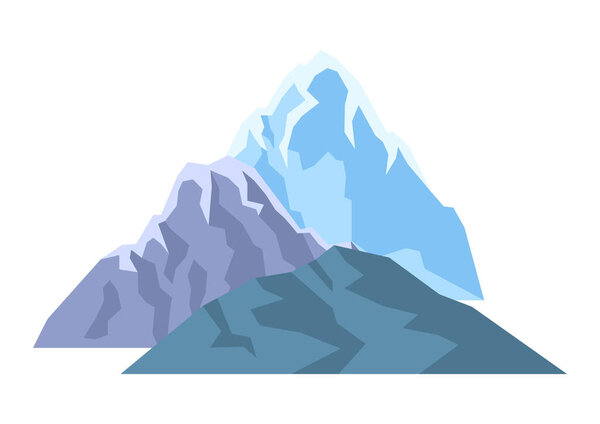 Stylized image of mountains. Natural scene illustration. Abstract style.