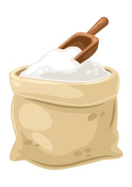 Bir torba un ve mala resmi. Pastane ve bakkaliye resimleri. Sağlıklı geleneksel yiyecekler.