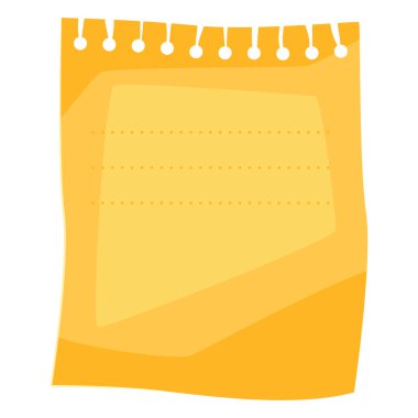 Not defterinin çizimi. Ofis malzemesi, okul ve iş için aksesuar. Tasarım ve şablon için biçimlendirilmiş kırtasiye.