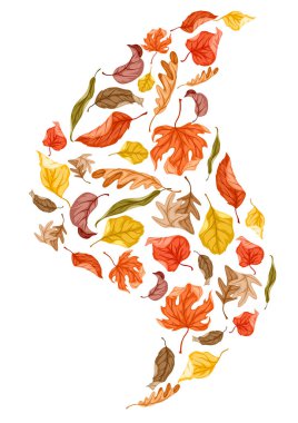 Sonbahar yapraklı arka plan. Düşen yaprakların tasviri.