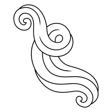 Dalga çizgisi kıvrımı. Tek renkli çizgiler siyah beyaz dokular. Girdap gibi soyut kürk ya da saç