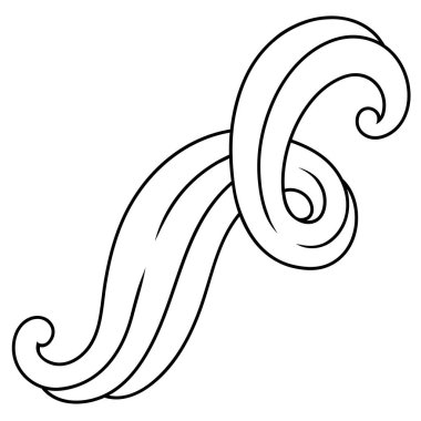 Dalga çizgisi kıvrımı. Tek renkli çizgiler siyah beyaz dokular. Girdap gibi soyut kürk ya da saç