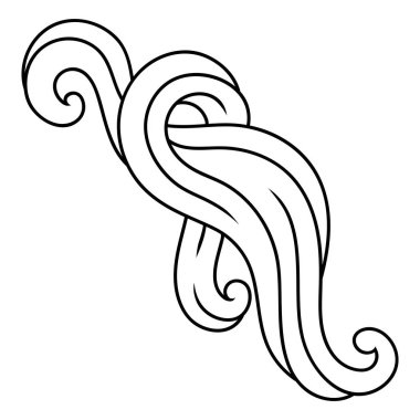 Dalga çizgisi kıvrımı. Tek renkli çizgiler siyah beyaz dokular. Girdap gibi soyut kürk ya da saç