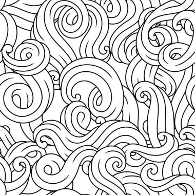 Dalgalar kıvrımlı kusursuz bir desen. Tek renkli çizgiler siyah beyaz dokular. Girdap gibi soyut kürk ya da saç.