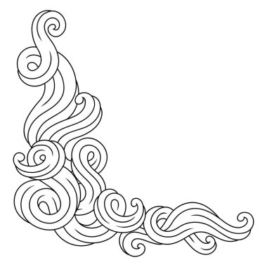 Dalga çizgisi kıvrımlı bir arka plan. Tek renkli çizgiler siyah beyaz dokular. Girdap gibi soyut kürk ya da saç.