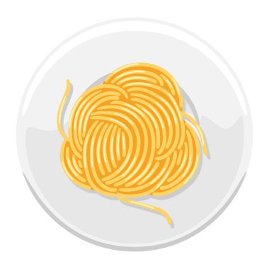 Tabakta İtalyan makarnası tasviri. Kafelerin ve restoranların menüsü için mutfak resmi.