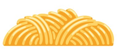 İtalyan spagettisinin tasviri. Kafelerin ve restoranların menüsü için mutfak resmi.